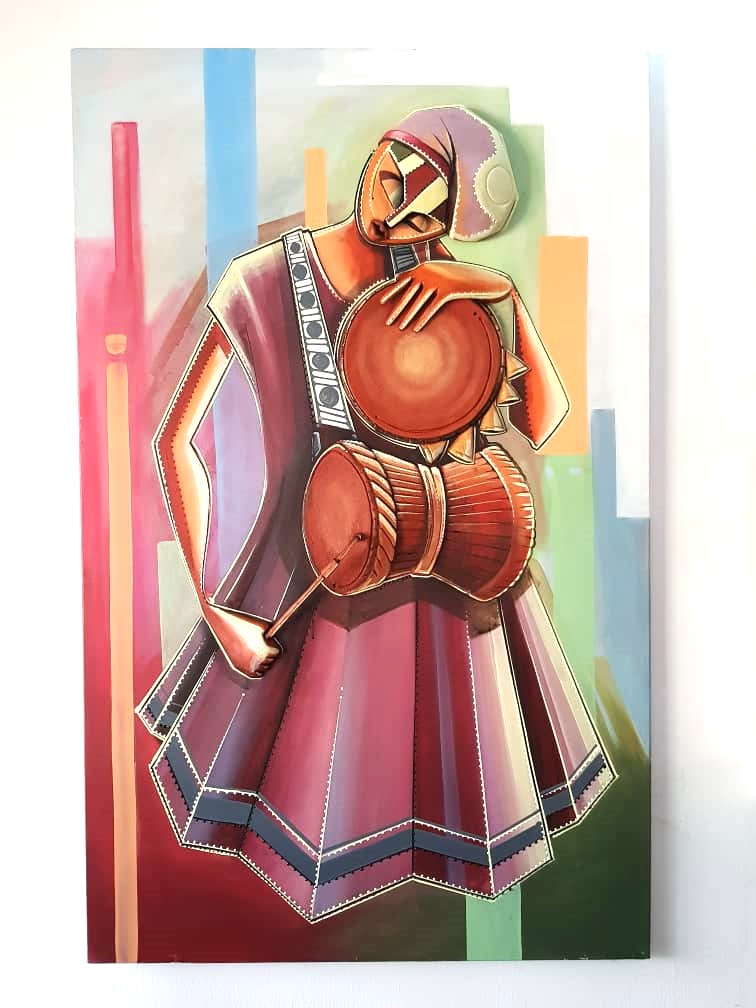 Talking drummer ( 91.5 x 61.2 CM )